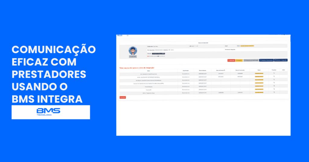 Comunicação eficaz com prestadores usando BMS Integra